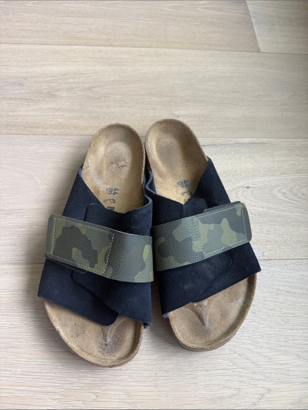Birkenstock suede camo slide